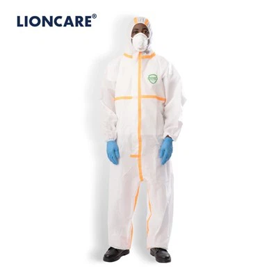 LIONCARE® CoverLite teibitud õmblused Ühekordselt kasutatav kaitsekombinatsioon valge